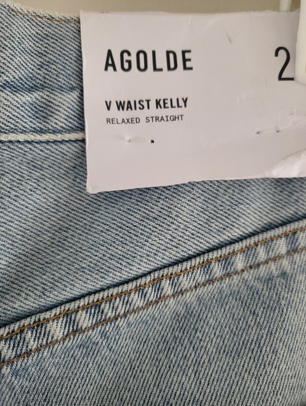 AGOLDE V Waist Kelly Relaxed Straight Jeans Womens 25 Denim Casual Classic Basic - Picture 6 of 9